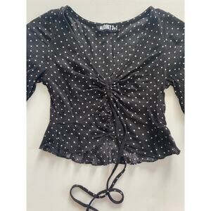AUDREY 3+1 POLKA DOT CROP TOP SIZE SMALL